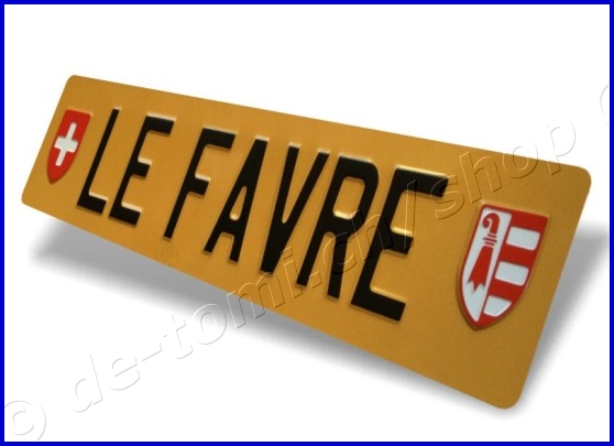 Plaque arrire brune 110x500 mm "texte noir 70mm"